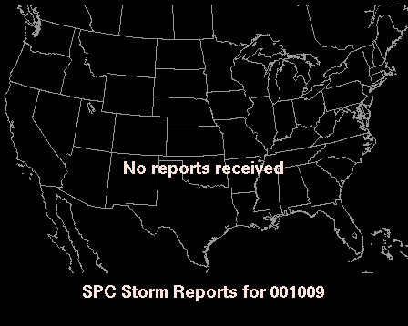 Map of yesterday's severe weather reports