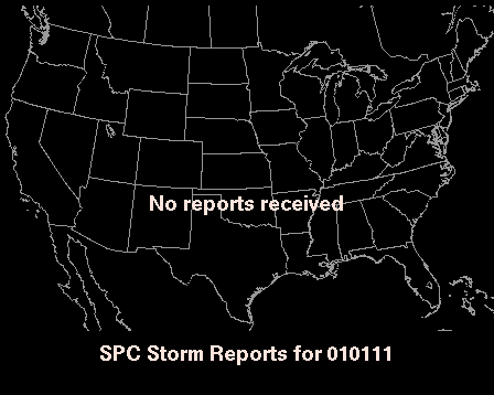 Map of yesterday's severe weather reports