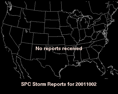 Map of yesterday's severe weather reports