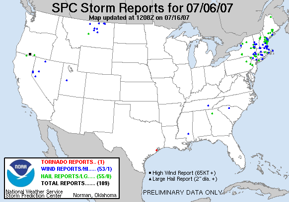 Map of 070706_rpts's severe weather reports