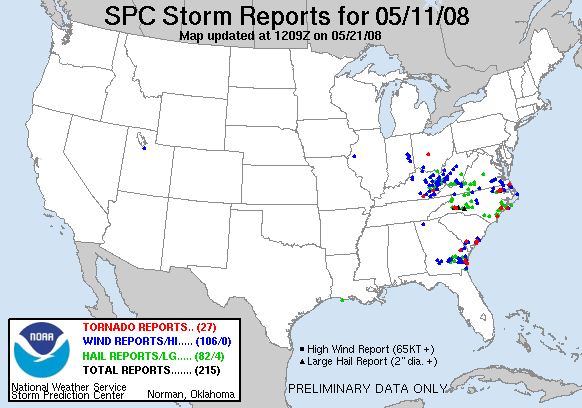 Map of 080511_rpts's severe weather reports