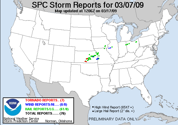 Map of 090307_rpts's severe weather reports
