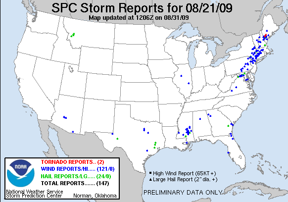 Map of 090821_rpts's severe weather reports