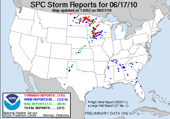 2010/06/17 Storm Reports (1200 UTC - 1159 UTC)