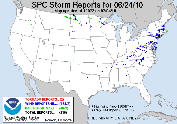 SPC storm reports for Thu June 2010