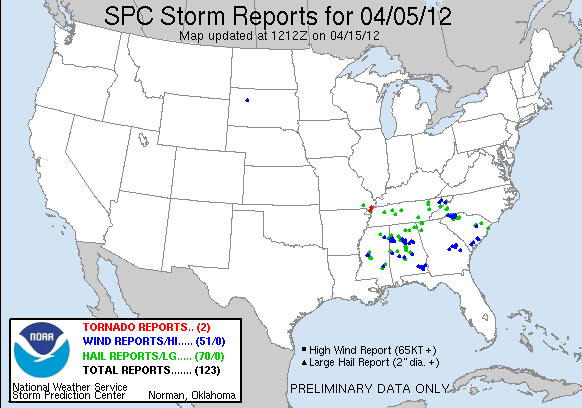 Storm Reports for Apr 5th