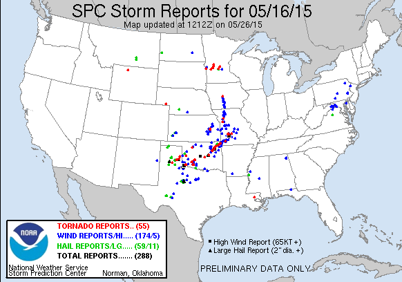 SPC storm reports for Sat May 2015