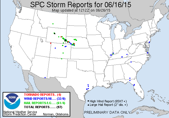 SPC storm reports for Tue June 2015