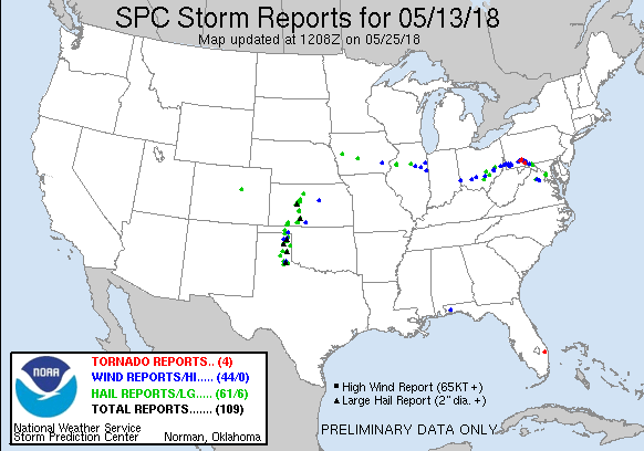 SPC storm reports for Sun May 2018
