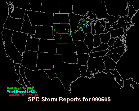 Map of 990605_rpts's severe weather reports