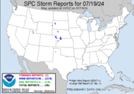 Today's Storm Reports since 7 AM EST