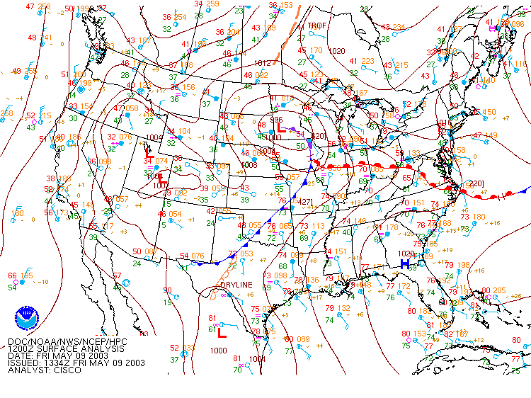 HPC Surface Analysis for 7 AM CDT, 5/09/2003 