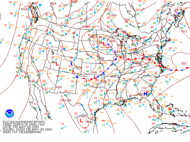 HPC Surface Analysis for 10 AM CDT, 5/09/2003 