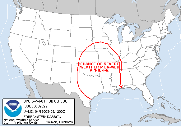 Day 4-8 Severe Weather Outlook Graphics Issued on Apr- 1-2005