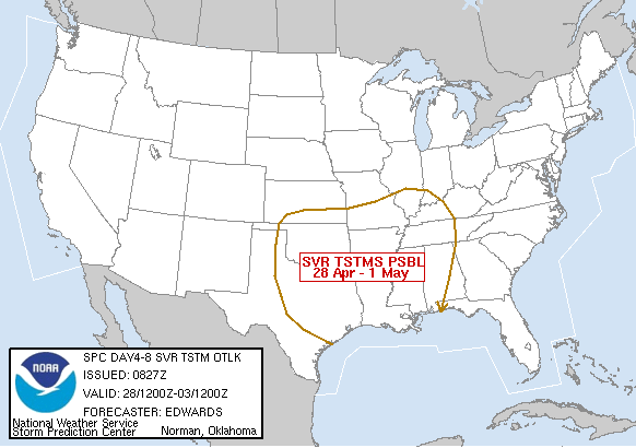 Day 4-8 Severe Weather Outlook Graphics Issued on Apr-25-2005