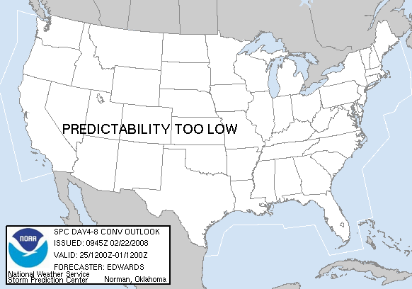 Day 4-8 Convective Outlook Graphics Issued on Feb 22, 2008
