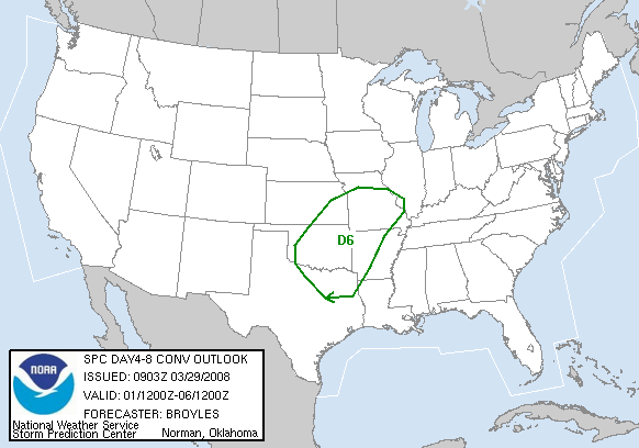 Day 4-8 Convective Outlook Graphics Issued on Mar 29, 2008