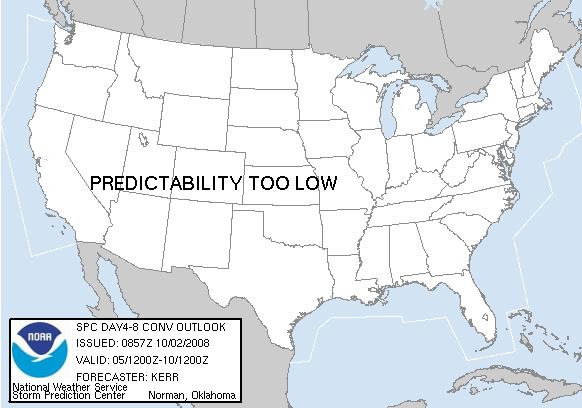 Day 4-8 Convective Outlook Graphics Issued on Oct 2, 2008