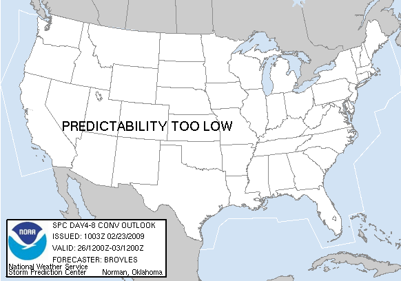 Day 4-8 Convective Outlook Graphics Issued on Feb 23, 2009