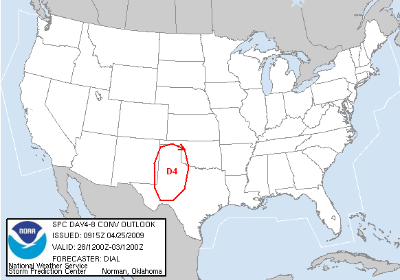 Day 4-8 Convective Outlook Graphics Issued on Apr 25, 2009