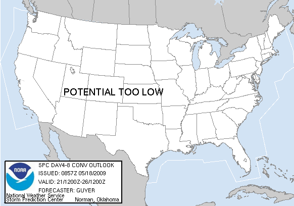 Day 4-8 Convective Outlook Graphics Issued on May 18, 2009