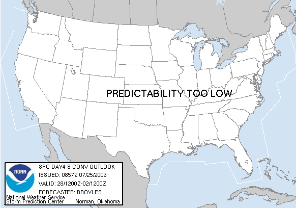 Day 4-8 Convective Outlook Graphics Issued on Jul 25, 2009