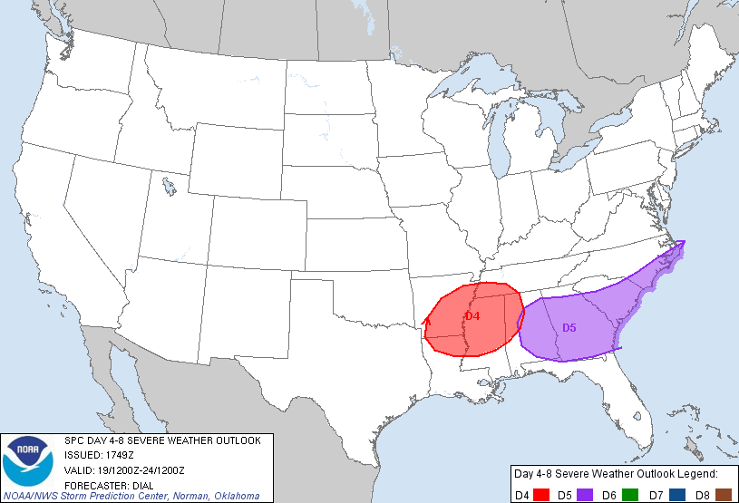 Day 4-8 Severe Weather Outlook Graphics Issued on Dec 16, 2012