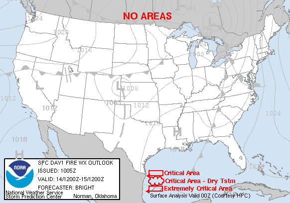 Day 1 Fire Weather Forecast graphic