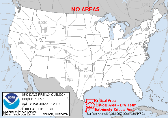 Day 2 Fire Weather Forecast graphic