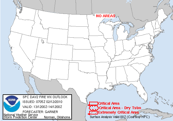 Day 2 Fire Weather Forecast graphic