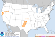 Day 1 Fire Weather Outlook graphic and text