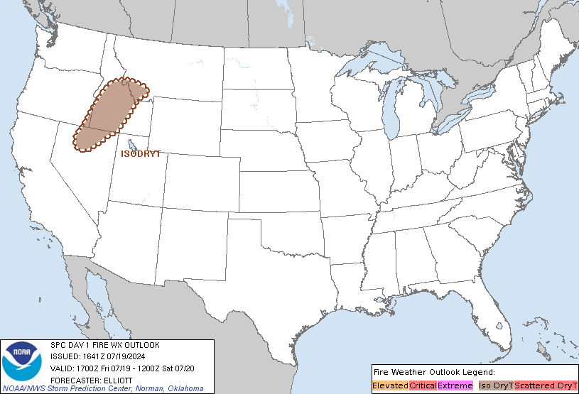 SPC Day 1 Wildfire Threat Outlook