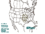 0100 UTC Large hail probabilities graphic