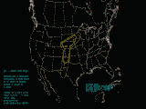 1300 UTC Damaging wind probabilities graphic