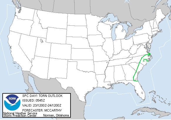 20041223 1200 UTC Day 1 Tornado Probabilities Graphic