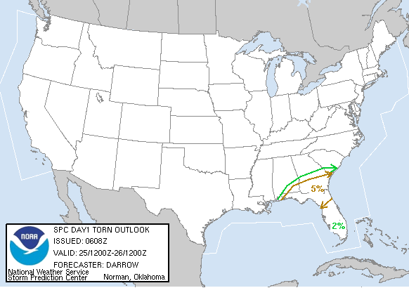 20050325 1200 UTC Day 1 Tornado Probabilities Graphic