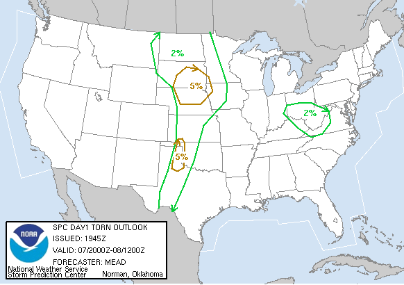 20050507 2000 UTC Day 1 Tornado Probabilities Graphic