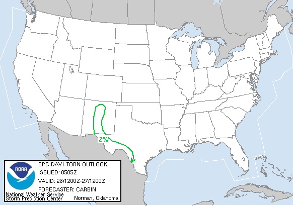 20050526 1200 UTC Day 1 Tornado Probabilities Graphic