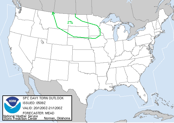 20050620 1200 UTC Day 1 Tornado Probabilities Graphic