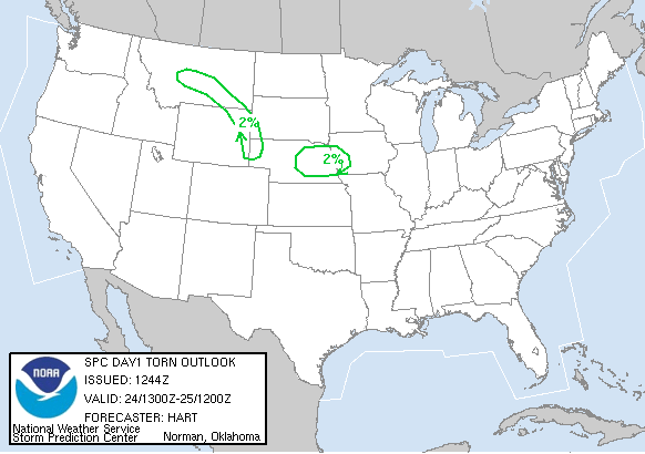 20050624 1300 UTC Day 1 Tornado Probabilities Graphic