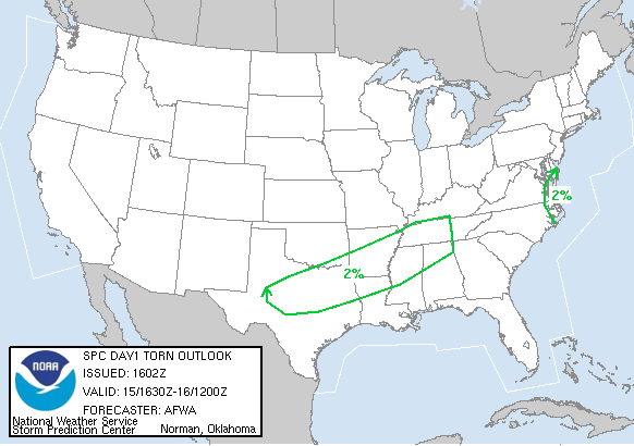 20050915 1630 UTC Day 1 Tornado Probabilities Graphic