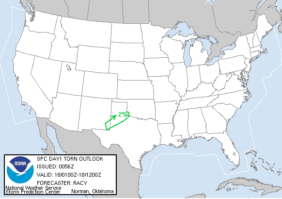 20050918 0100 UTC Day 1 Tornado Probabilities Graphic