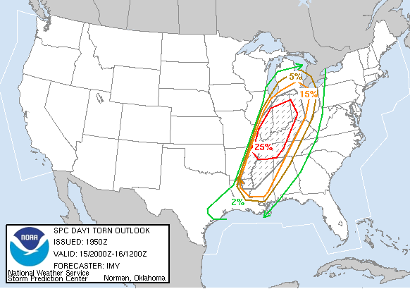 20051115 2000 UTC Day 1 Tornado Probabilities Graphic