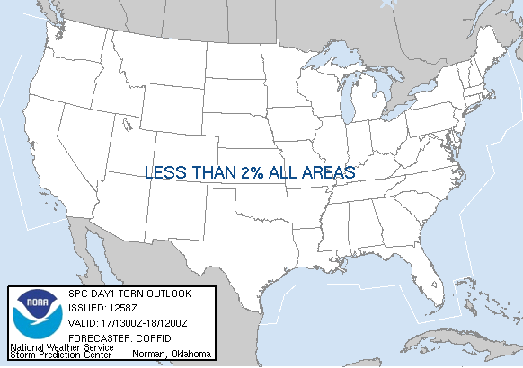 20060217 1300 UTC Day 1 Tornado Probabilities Graphic