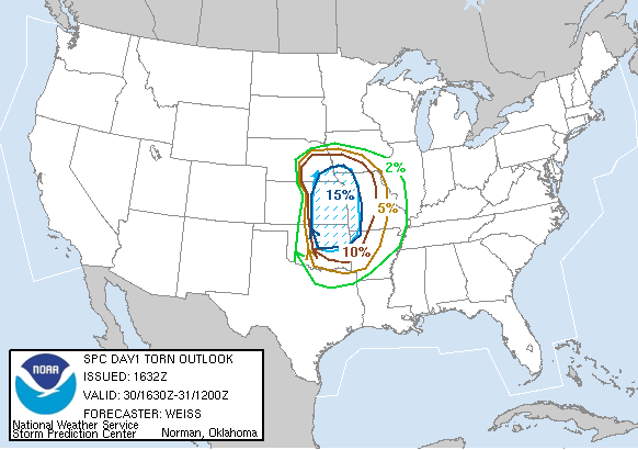 20060330 1630 UTC Day 1 Tornado Probabilities Graphic