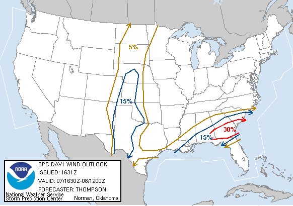 20060507 1630 UTC Day 1 Damaging Wind Probabilities Graphic