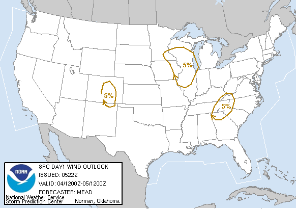 20060904 1200 UTC Day 1 Damaging Wind Probabilities Graphic