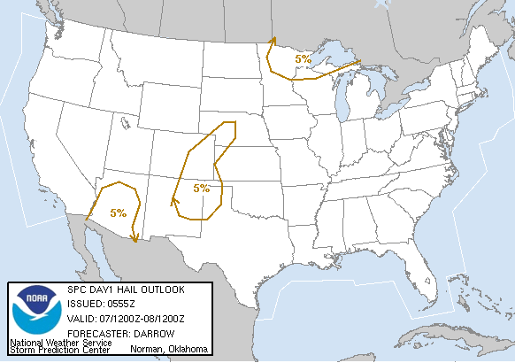 20060907 1200 UTC Day 1 Large Hail Probabilities Graphic