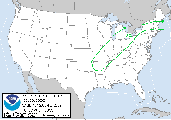 20070515 1200 UTC Day 1 Tornado Probabilities Graphic