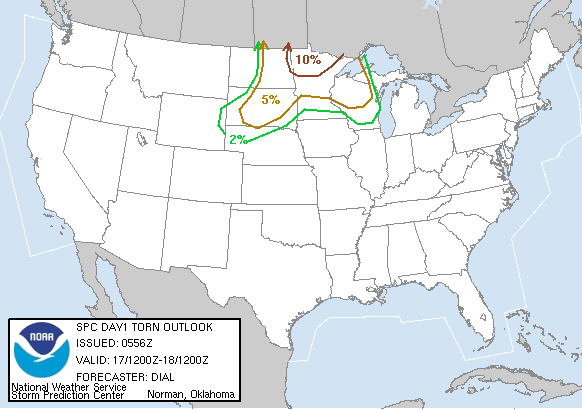 20070617 1200 UTC Day 1 Tornado Probabilities Graphic